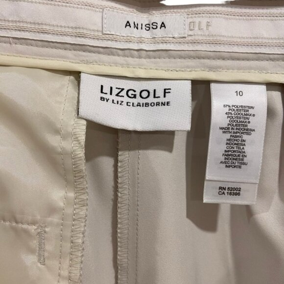 Lizgolf essentials Anissa Liz Claiborn golf crop pants lightweight beige 10 - Picture 2 of 14